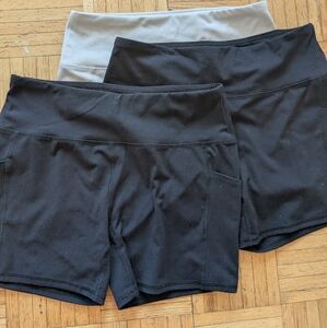 Women's Black and Creme Shorts